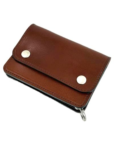 HANG OVER 栃木レザー ミニトラッカーウォレット ハーフウォレット コンパクト財布 WT 25 802 ダークブラウン金具付き 彡 01 f 981 d 1