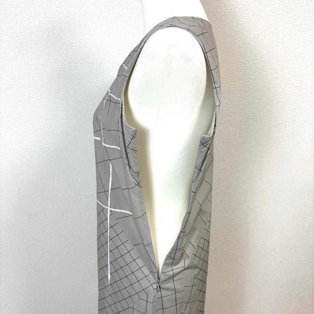 美品】 CIVIDINI ノースリーブワンピース 38 グレー チェックドレス  