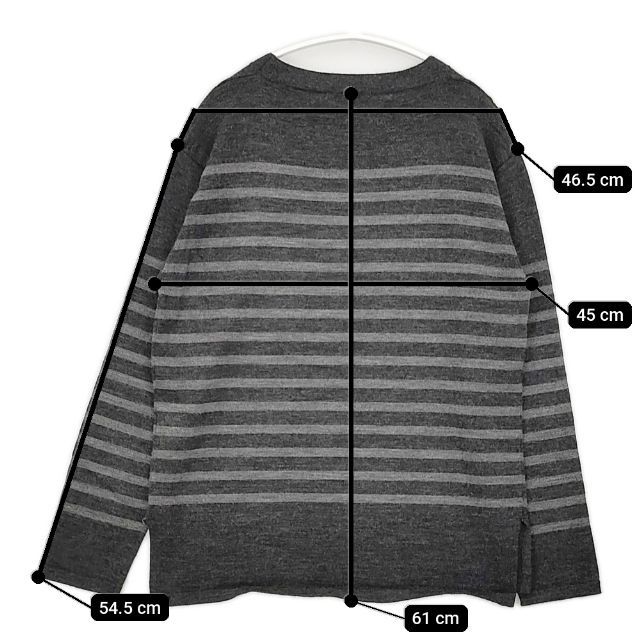 ORCIVAL MERINO WOOL STRIPE POCKET KNIT メリノウールボーダーニット 定価14800円 RC-4242 セーター ニット グレー メンズ オーシバル/オーチバル【中古】6-0102T&infin;