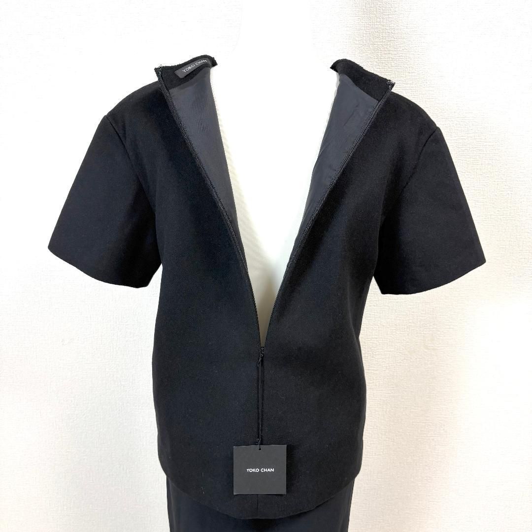 新品タグ付 YOKOCHAN カシミヤ混半袖ワンピース 裾フリル 38 - メルカリ
