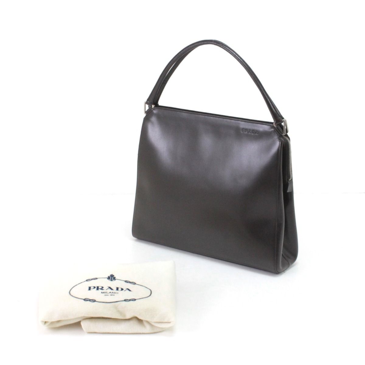 PRADA プラダ トートバッグ レザー ダークブラウン 【公式通販】