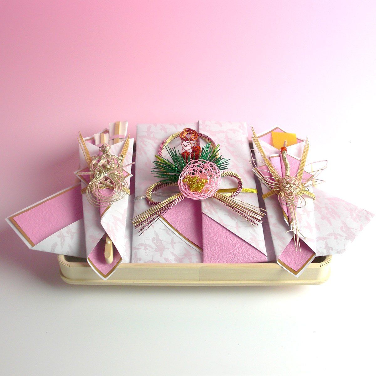 結納セット 新品 結納-結納セット 略式- スイートピーVer.1【毛せん・風呂敷(2.4幅