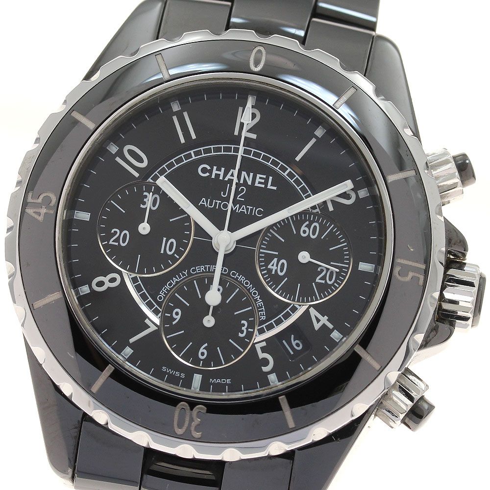 シャネル CHANEL H0940 J12 41MM 黒セラミック クロノグラフ 自動巻き メンズ _935527