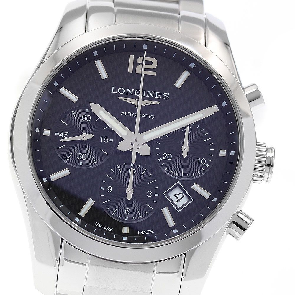 ロンジン LONGINES L2 786 4 コンクエスト クラシック クロノグラフ デイト 自動巻き メンズ 箱 保証書付き_934529