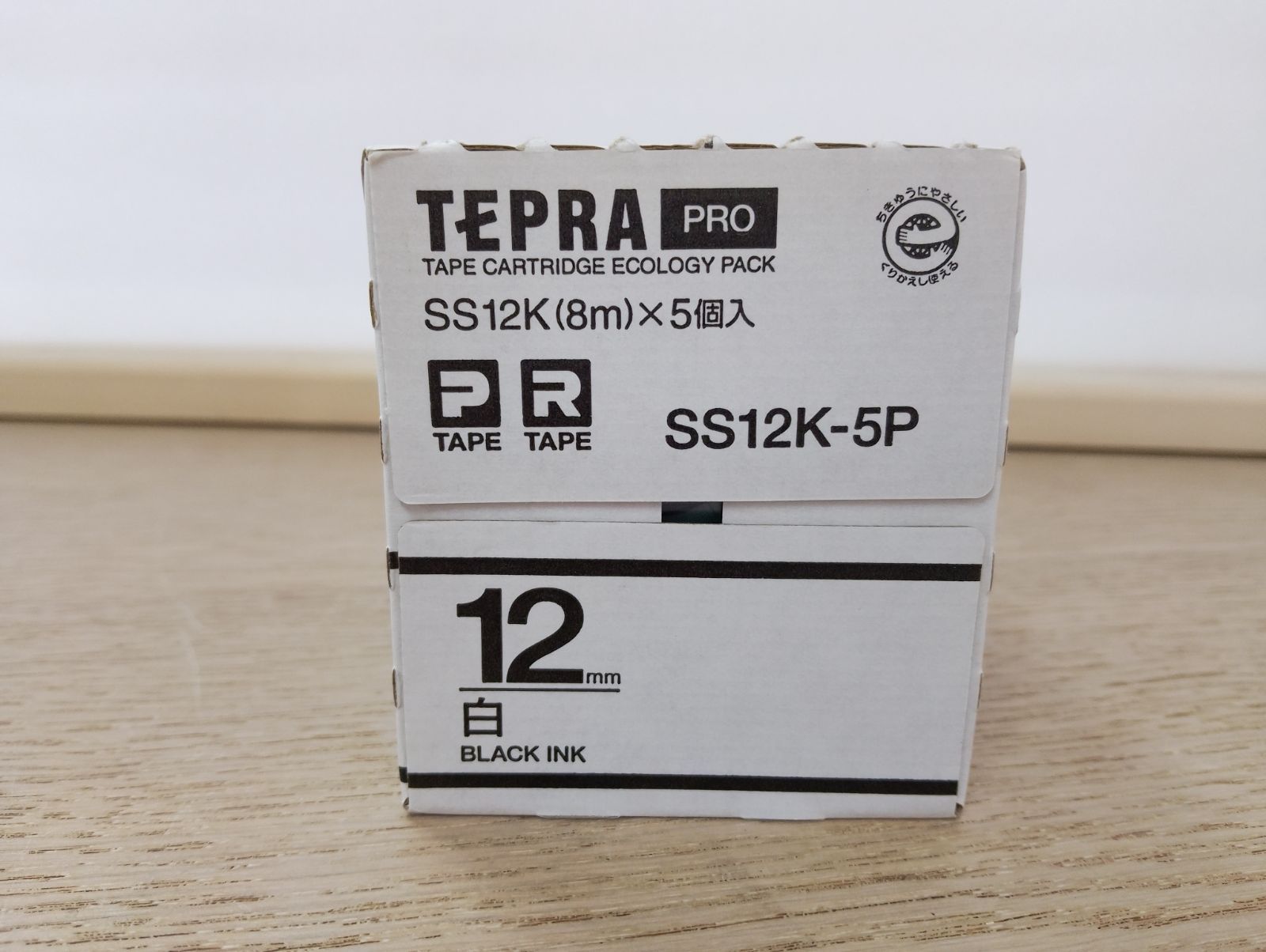 未使用キングジムＰＲＯテ－プエコパック白ラベル５個入テプラテープ
