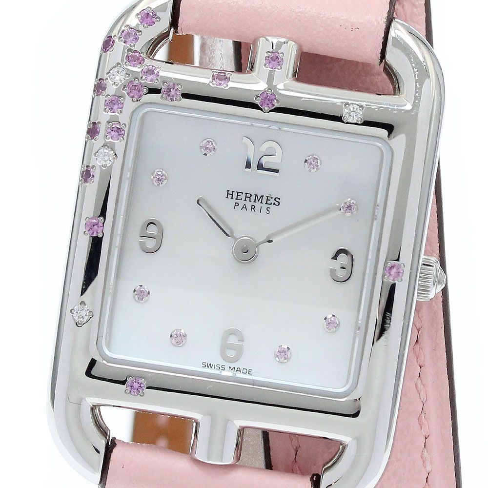 エルメス HERMES CC1.233 ケープコッド ピンクサファイア ダイヤモンド クォーツ レディース _912530【ev10】 HERMES - エルメス HERMES CC1.233 ケープコッド ピンクサファイア