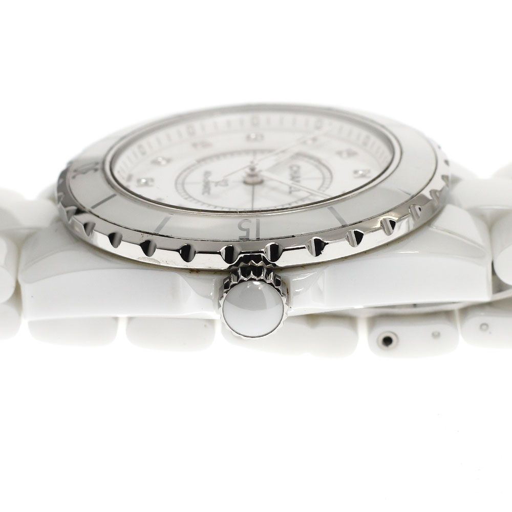  シャネル CHANEL H1629 J12 38ｍｍ 白セラミック 12Pダイヤ デイト 自動巻き メンズ _935292 無地デザイン 自動巻き時計 腕時計(アナログ)