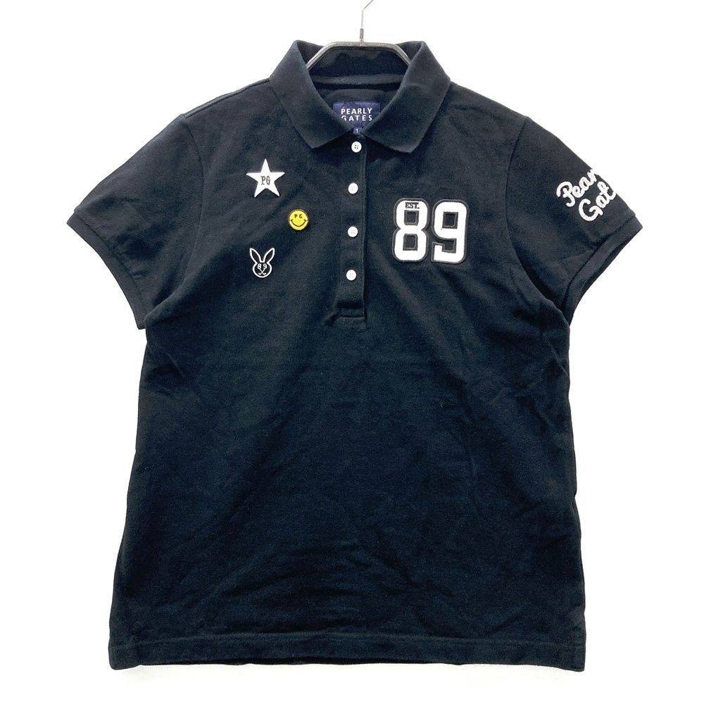 新品 PEARLY GATES ポロシャツ 刺繍 ニコちゃん 定価¥19800 サイズ：1 PEARLY GATES パーリーゲイツ 半袖ポロシャツ ニコちゃん