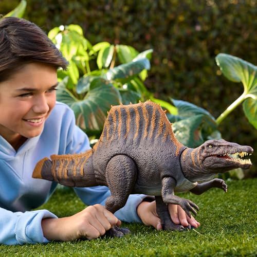 マテル ジュラシックワールド WORLD スーパーバトルアタック ほえるスピノサウルス 子供向けフィギュア 恐竜 おもちゃ 動く 大きい 全長 約55 cm 4歳から グリーン JGB 56 po 76 e 055 b 4