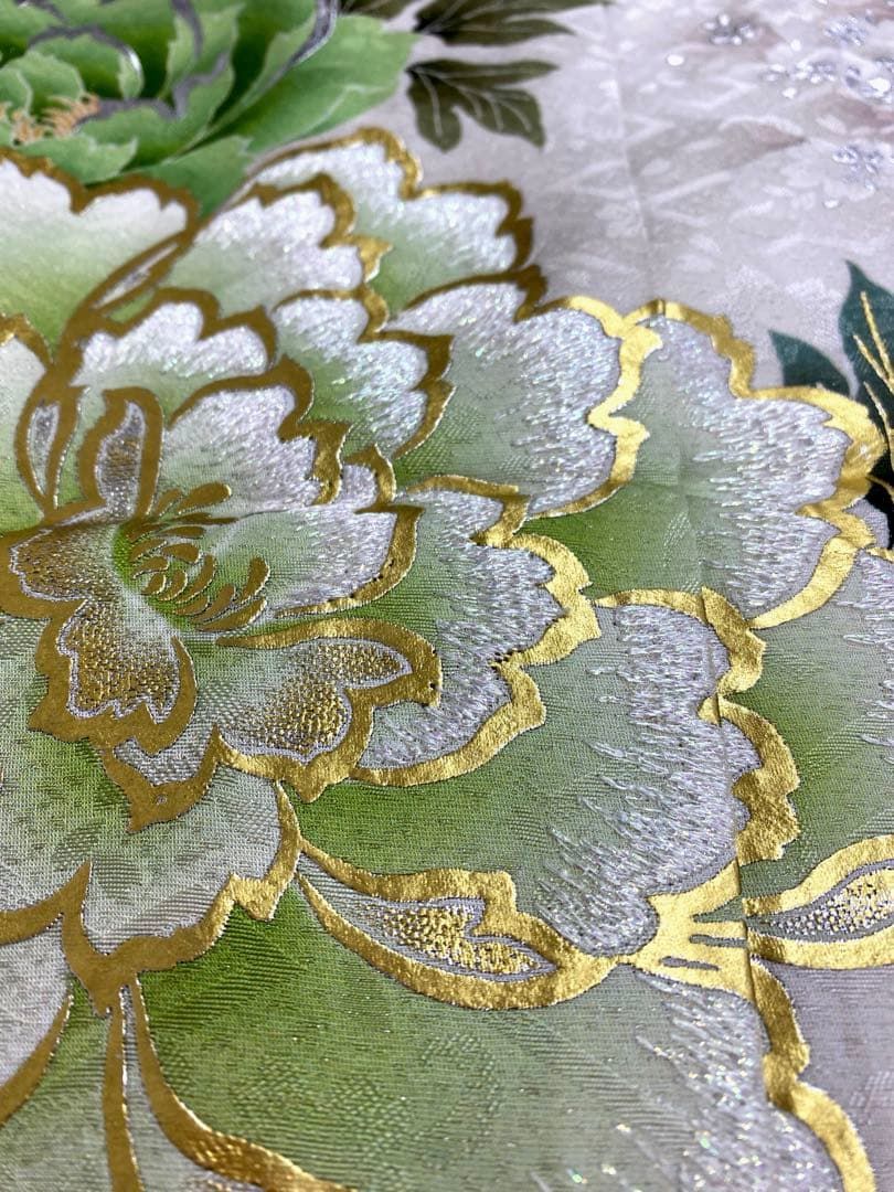 振袖 仮絵羽 舞台衣装 刺繍 金銀彩 正絹 未仕立て品 八掛付き MOK867 