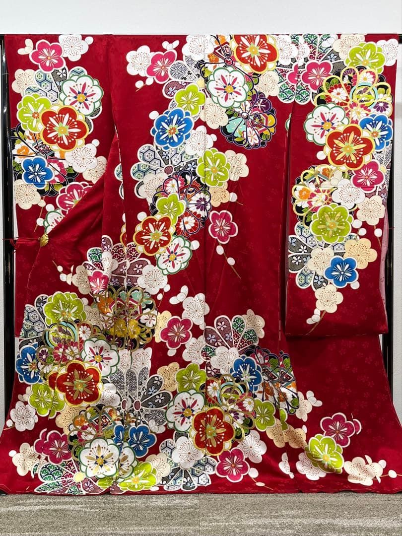 振袖 仮絵羽 舞台衣装 金駒 金彩 正絹 未仕立て品 八掛付き MOK863 