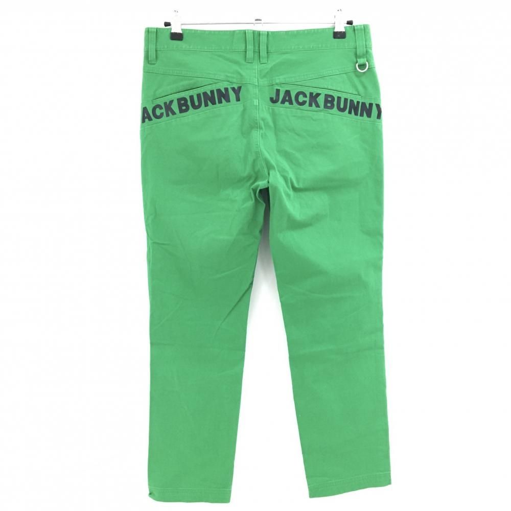 Jack Bunny!! ボンディングゴルフパンツ 緑と黒の波模様　6サイズ ジャックバニー パンツ グリーン×黒 後ろロゴプリント ストレッチ