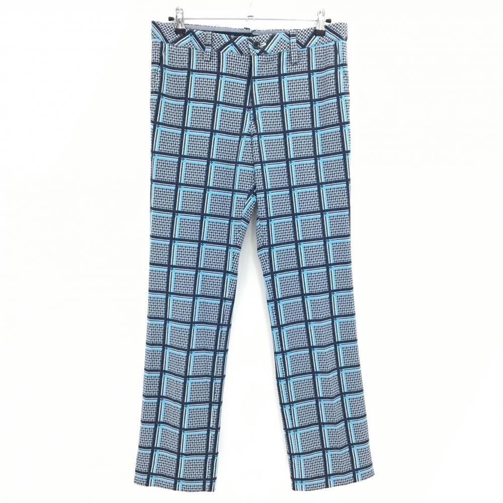 超美品】キャロウェイ パンツ 白×ネイビー×ライトブルー チェック 千鳥