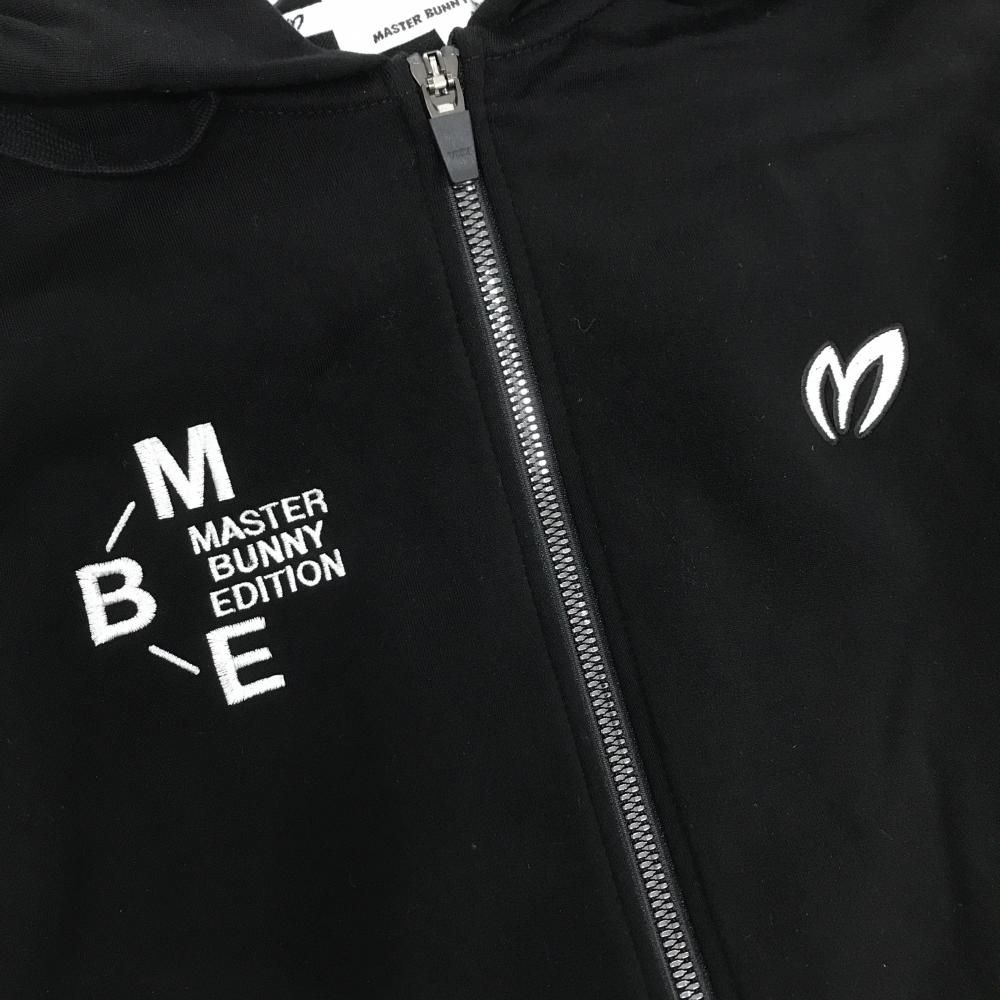 美品】マスターバニー ジップパーカー 黒×白 背面ロゴ刺しゅう