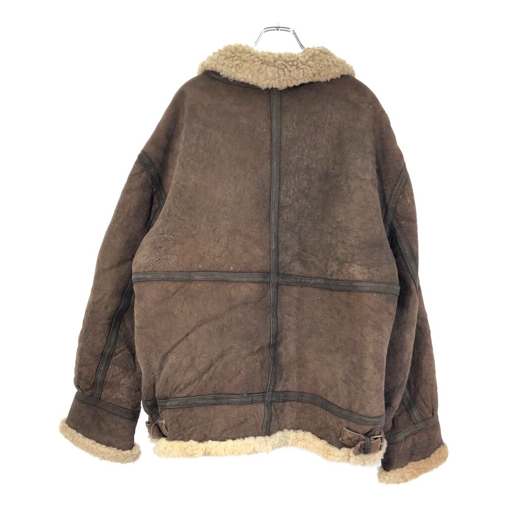 B-3 ムートンレザーフライトジャケット ミリタリー ブラウン(メンズ XL