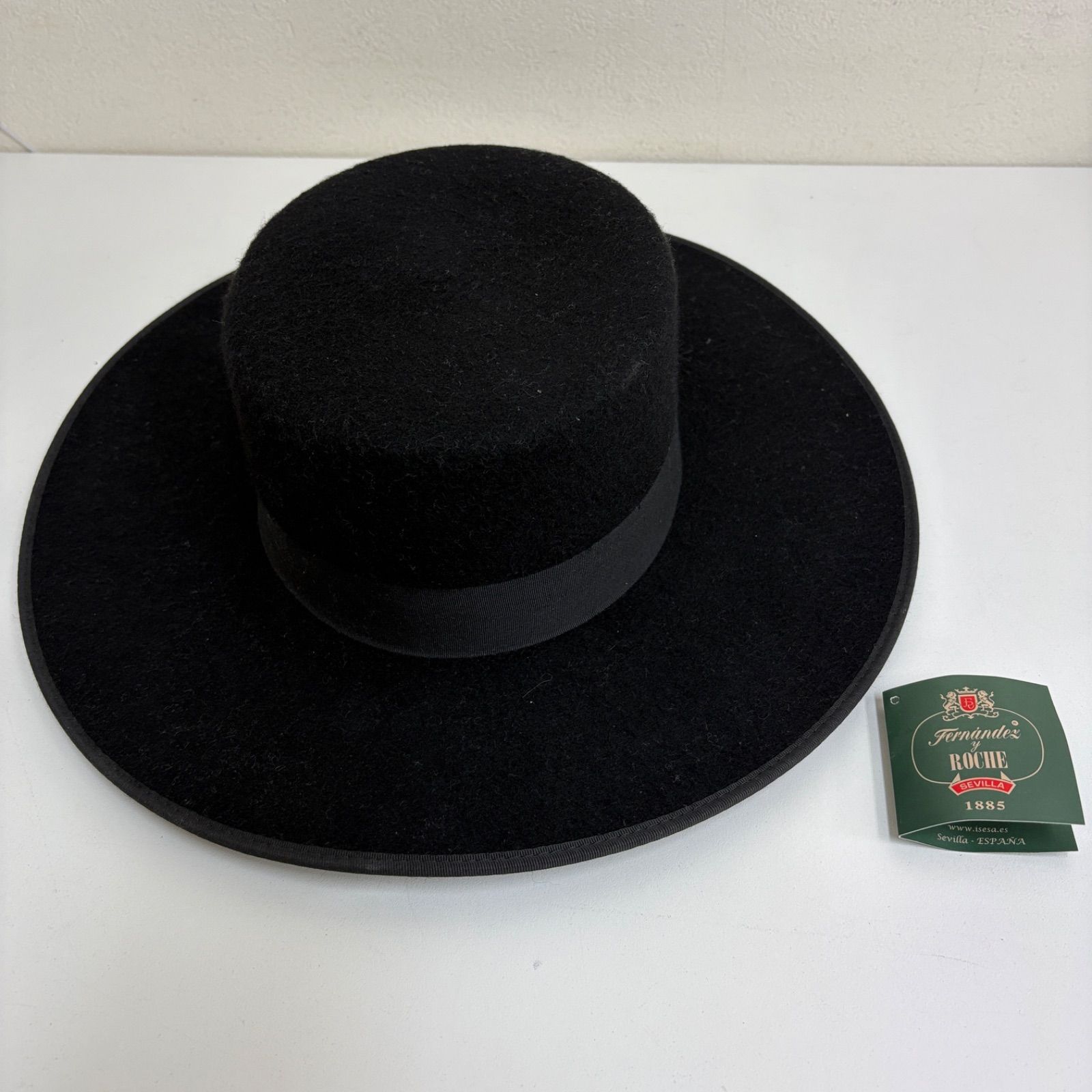 fernandes ROCHE sevillaコルドベス フラメンコ用ハット60 Fernandez Roche】コルドベス フラメンコ 帽子 ハット 黒 スペイン製