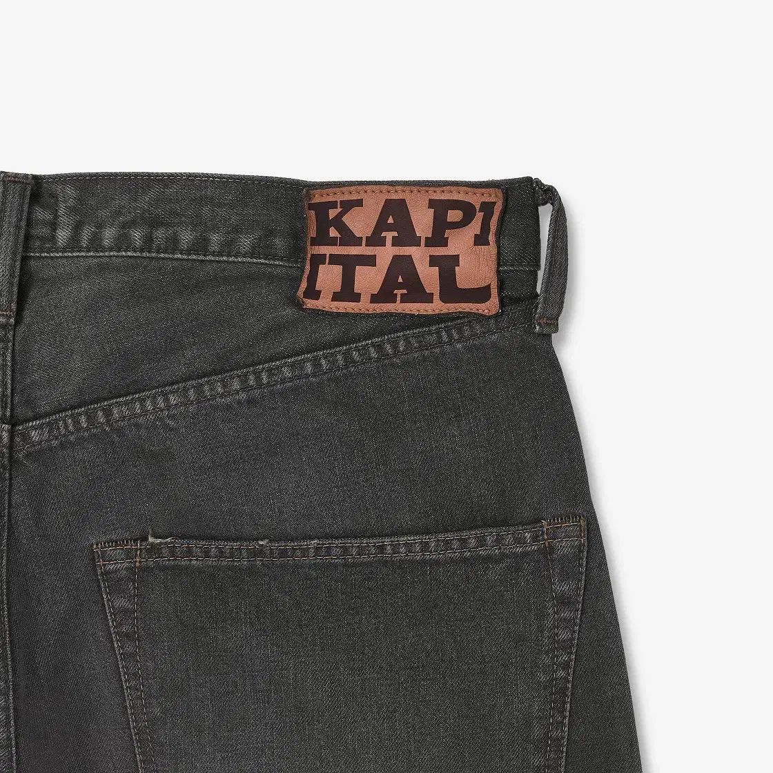 KAPITAL 14オンス デニム 5P 本 刺繍 ショート パンツ ブラック 32