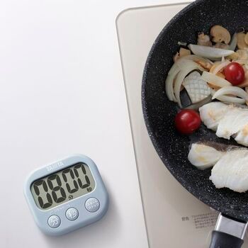 デジタルタイマー抗菌でか見えタイマーブルーグレー