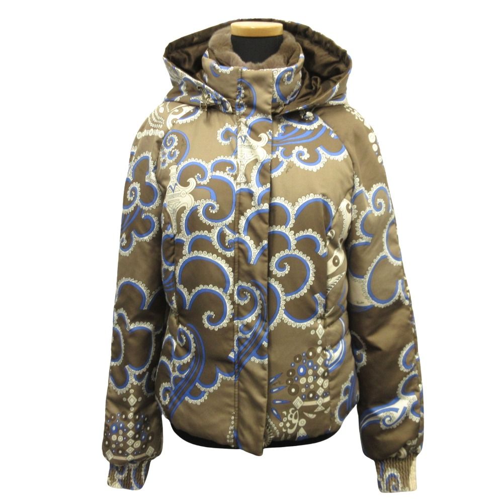 良品 EMILIO PUCCIエミリオ プッチ ダウン ジャケット ブルゾン 総柄