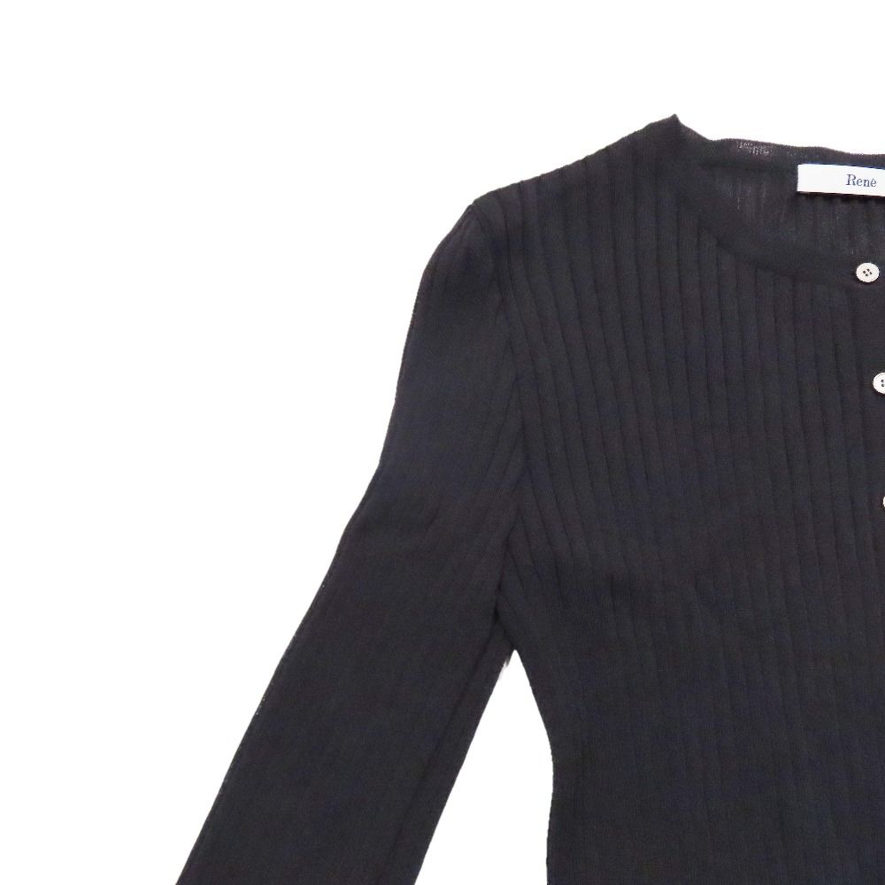 新品同様 2024年製 Rene ルネ リブニット カーディガン セーター