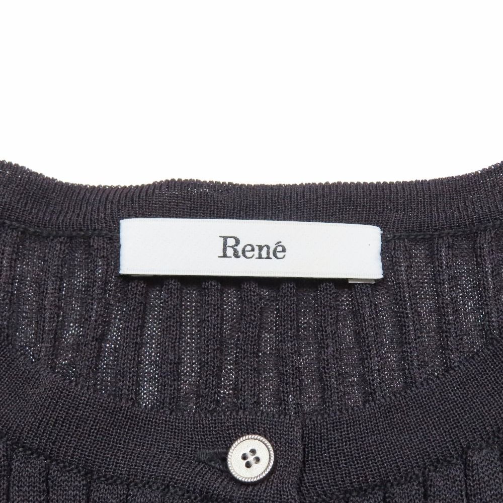 新品同様 2024年製 Rene ルネ リブニット カーディガン セーター