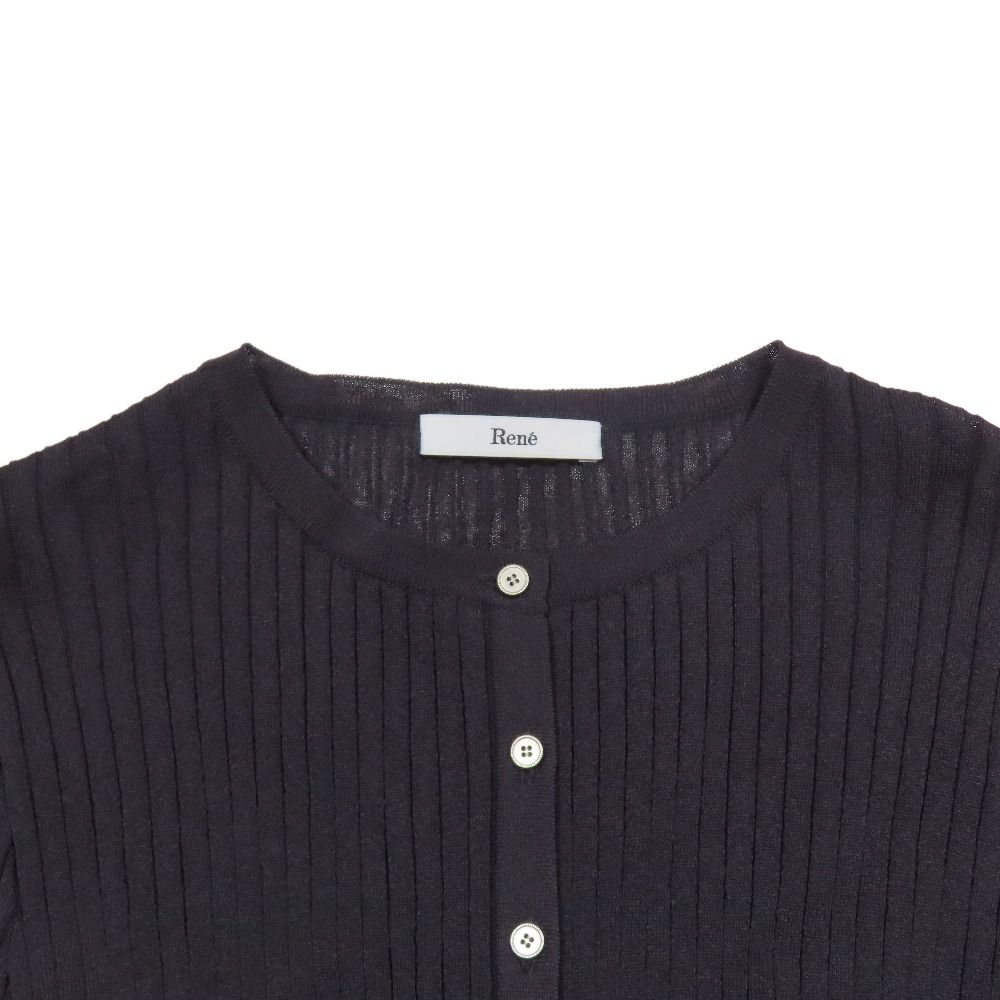 新品同様 2024年製 Rene ルネ リブニット カーディガン セーター
