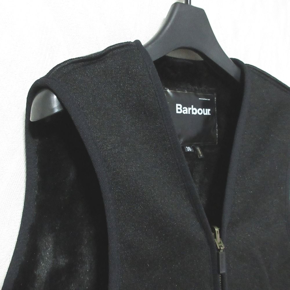 美品 Barbour バブアー リバーシブル ファーライナー ベスト ジレ