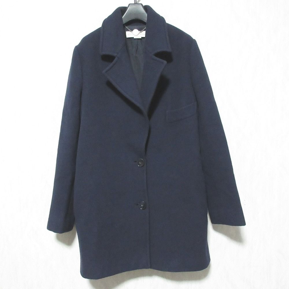ステラマッカートニー ウール100% ネイビー テーラードジャケット 38 美品 STELLA McCARTNEY ステラマッカートニー ウールチェスターコート