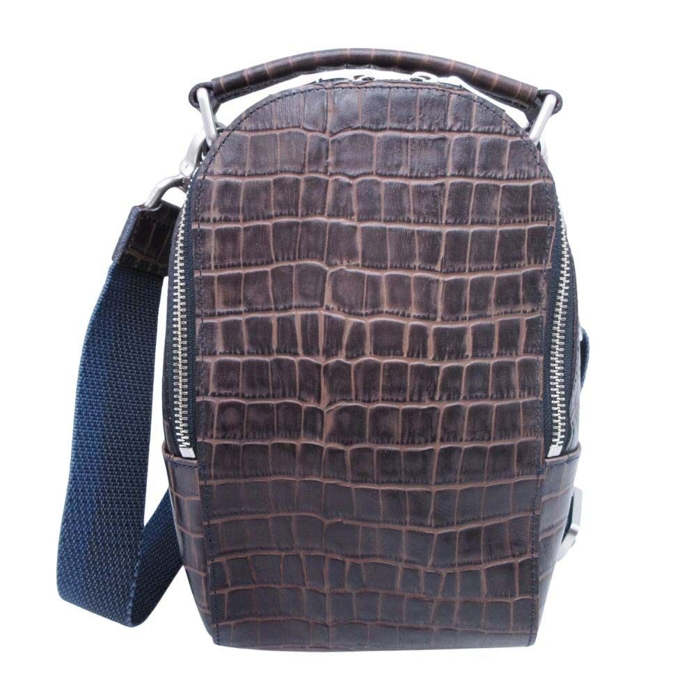 美品 aniary アニアリ クロコダイル型押し 3WAY ボディバッグ スリング