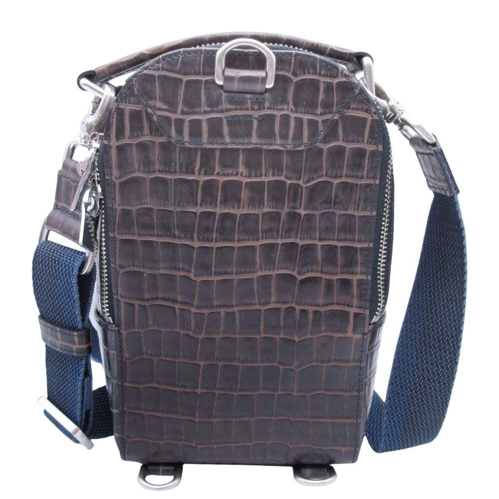 美品 aniary アニアリ クロコダイル型押し 3WAY ボディバッグ スリング