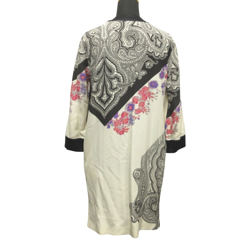 良品 ETORO エトロ スリットネック シルク ワンピース ドレス