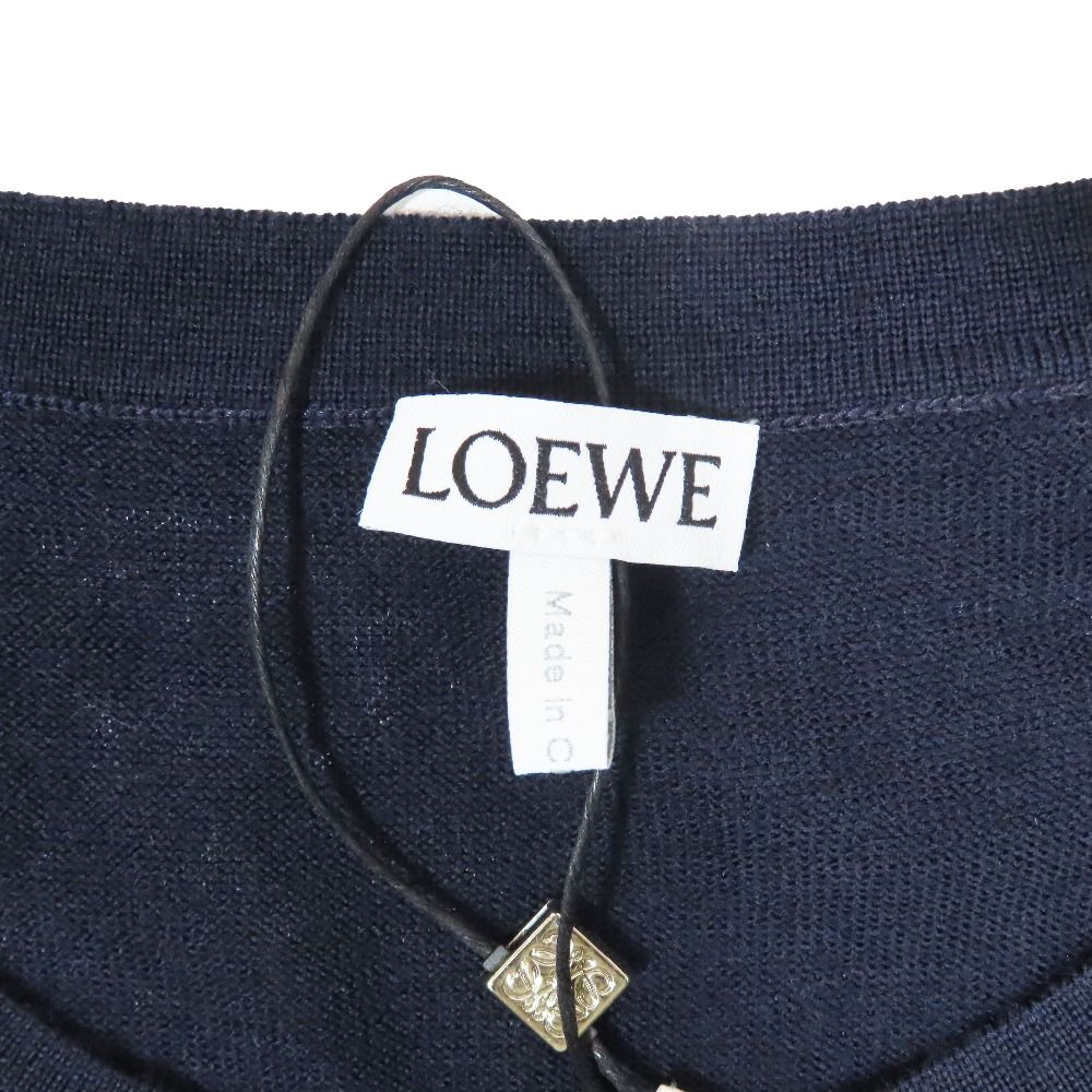 未使用 LOEWE ロエベ 無地 薄手 ウール ニット セーター クルーネック  