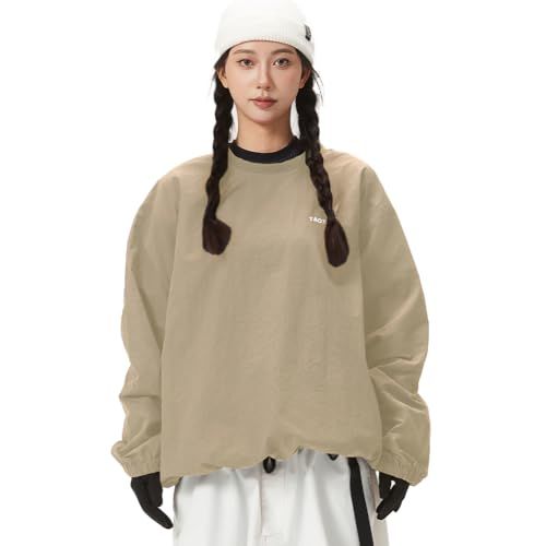 TaoTech シャカシャカ ストリング プルオーバー Tシャツ 長袖 防風 透湿 撥水 男女兼用 アウトドア ミドルレイヤーe 1 f 31 c 452