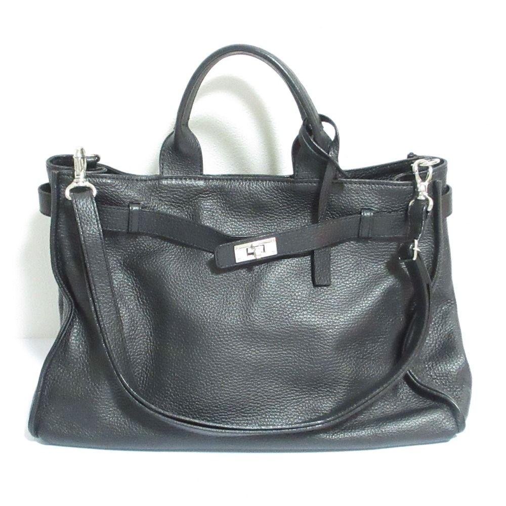 美品 銀座かねまつ GINZA Kanematsu レザー 2WAY トートバッグ 