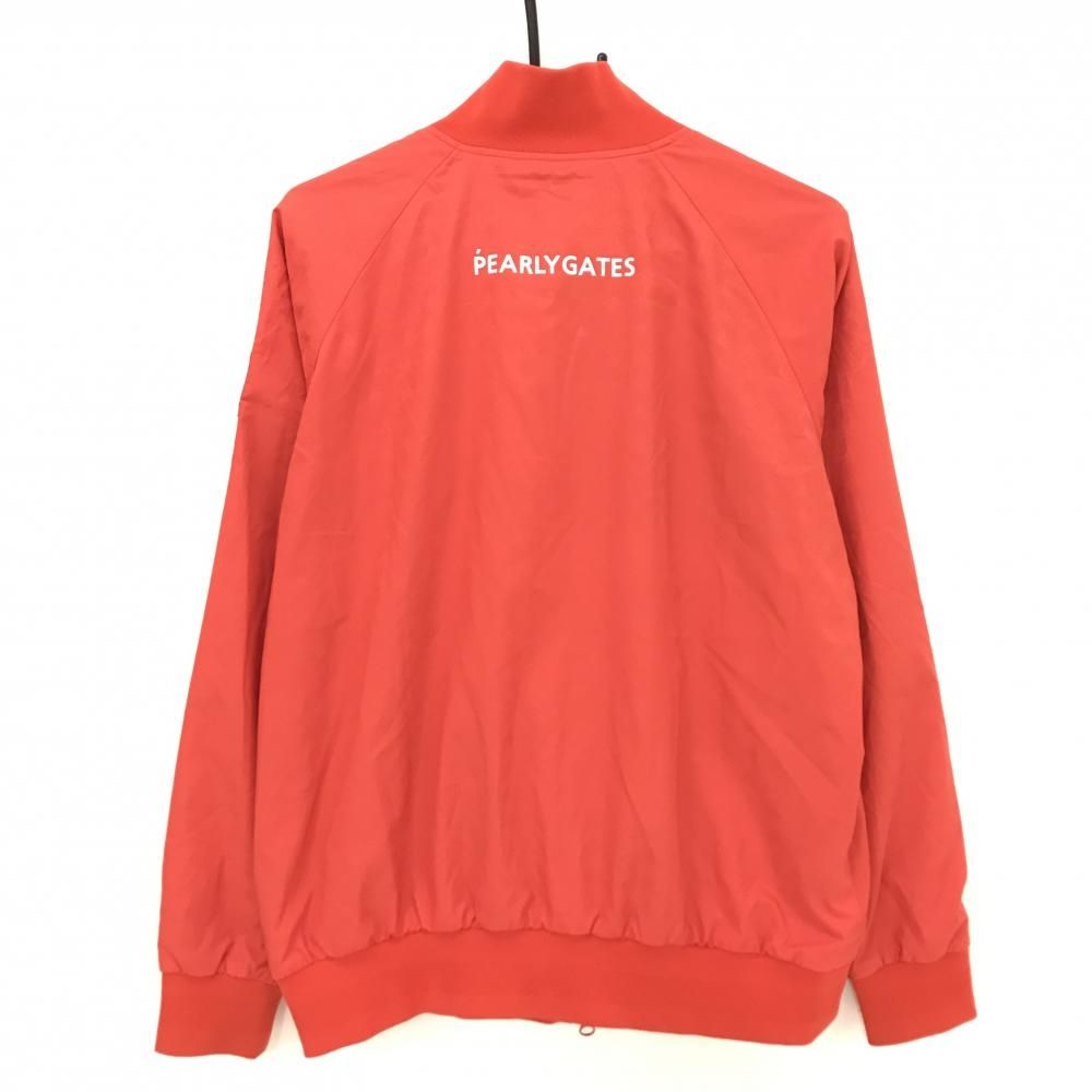 美品】パーリーゲイツ ジャケットブルゾン レッド 地模様 蓄熱裏地