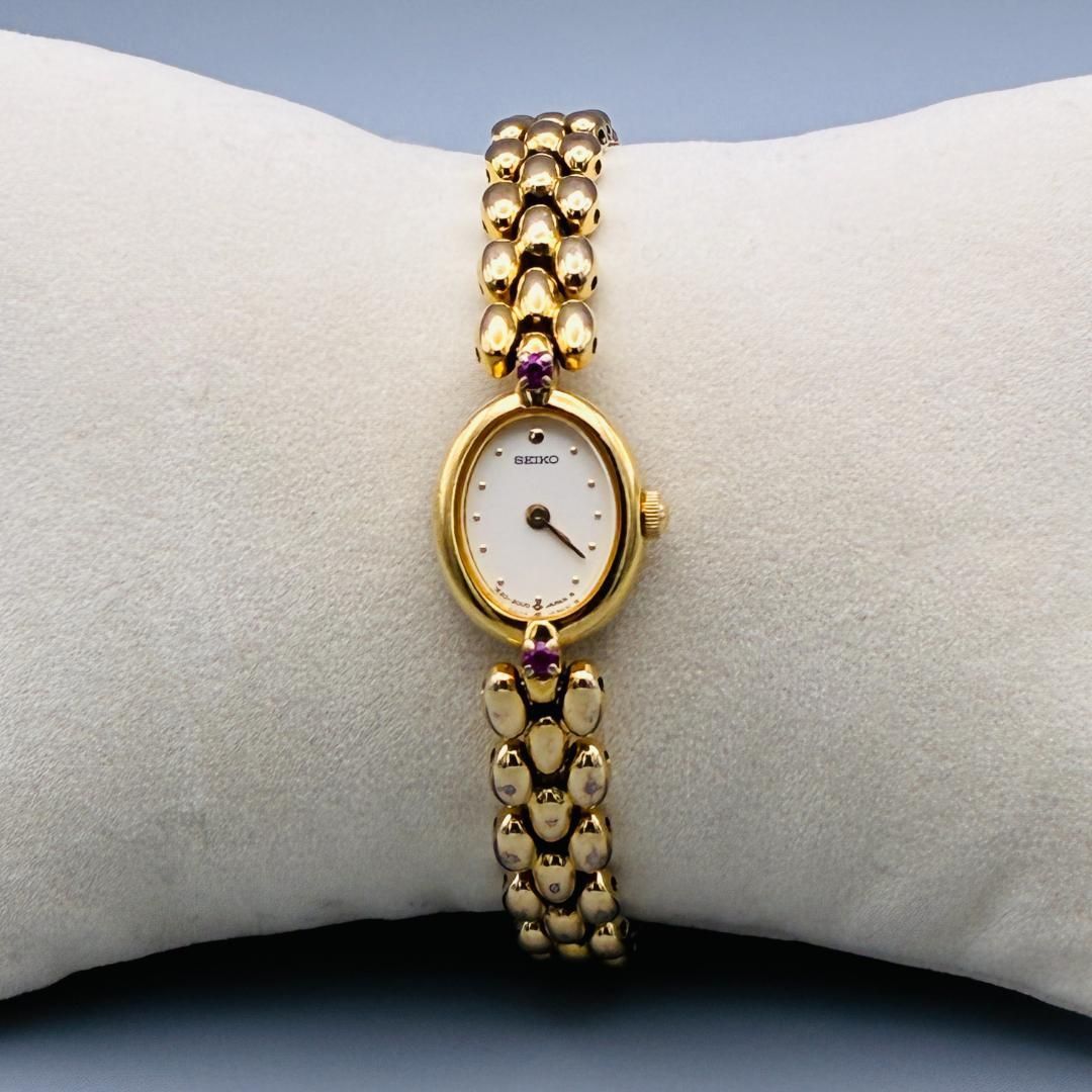 稼働品 SEIKO セイコー ブレスレット腕時計 レディース ゴールド