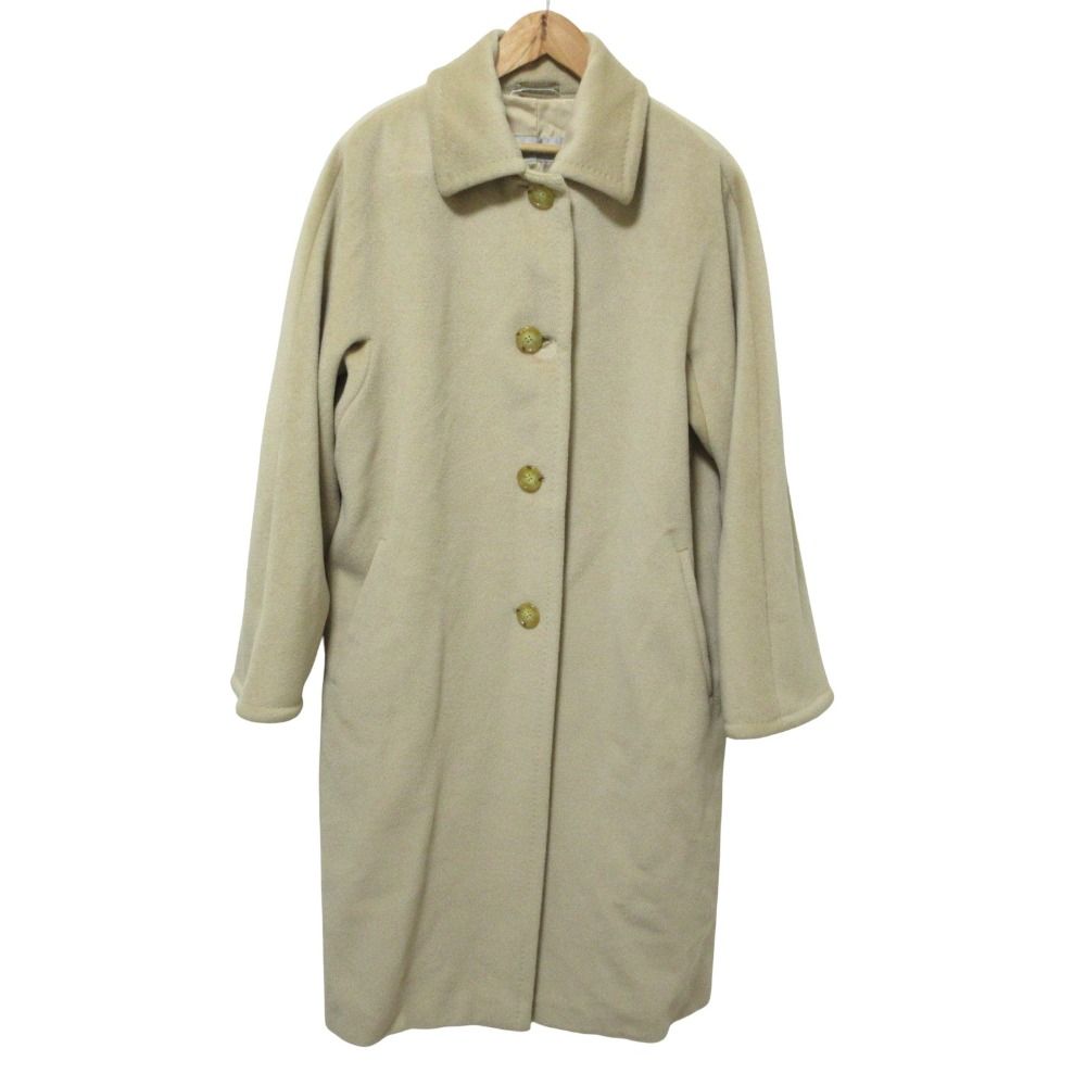 良品 Max Mara マックスマーラ ウール ステンカラーコート 38 ベージュ