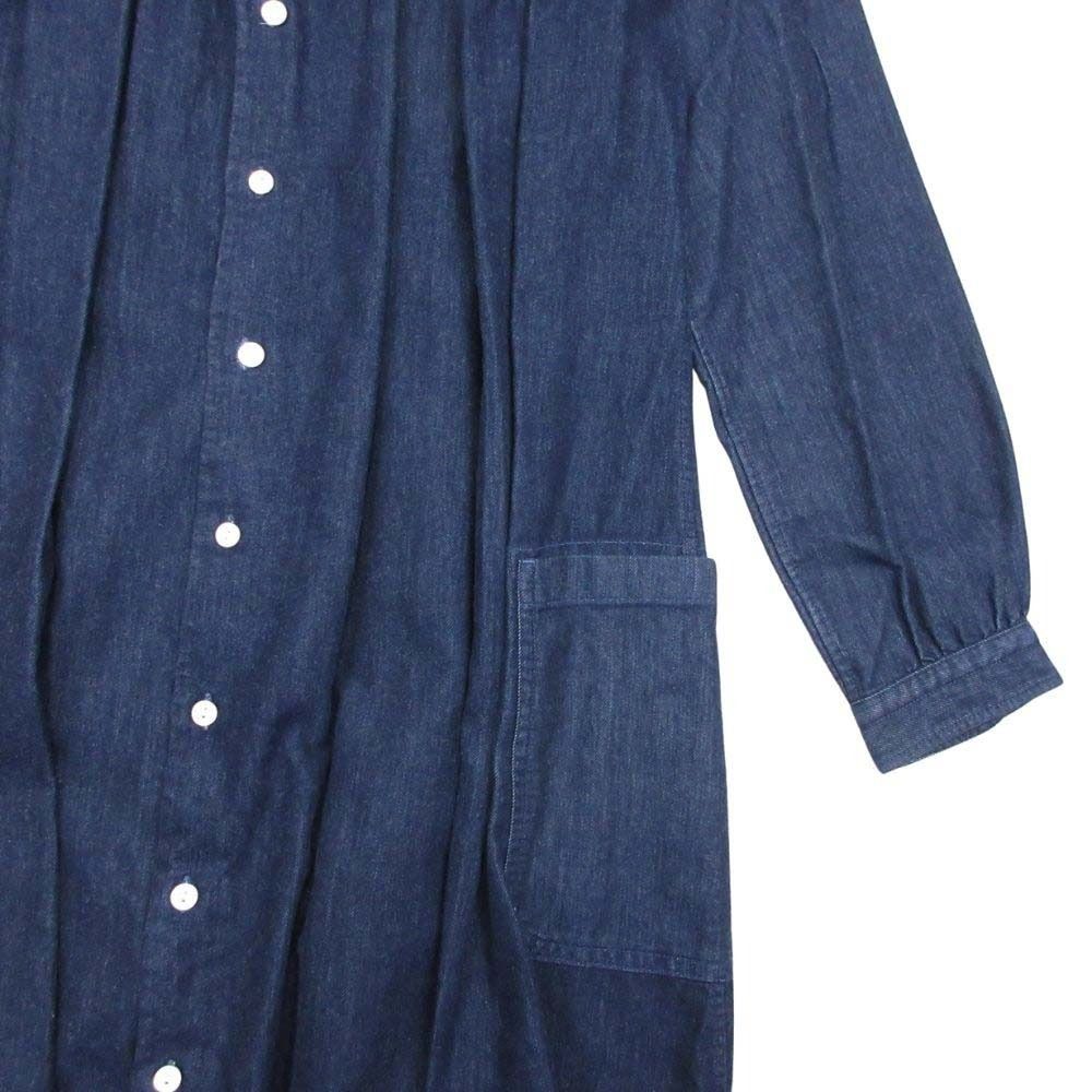 美品 MORIKAGE SHIRT KYOTO モリカゲシャツ 丸襟 長袖 ひざ丈 デニム  