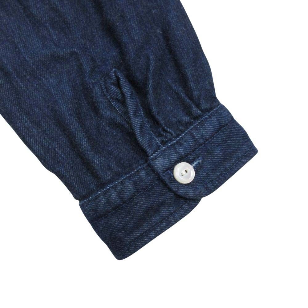 美品 MORIKAGE SHIRT KYOTO モリカゲシャツ 丸襟 長袖 ひざ丈 デニム  