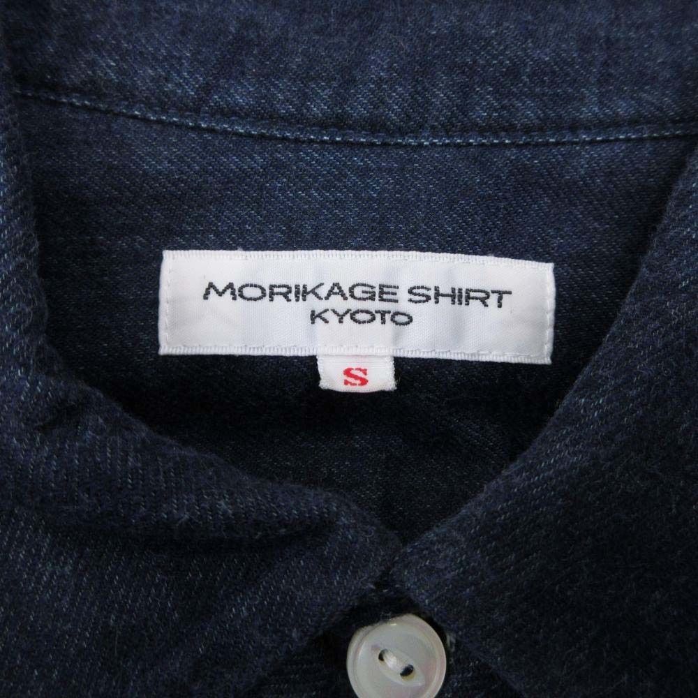 美品 MORIKAGE SHIRT KYOTO モリカゲシャツ 丸襟 長袖 ひざ丈 デニム  