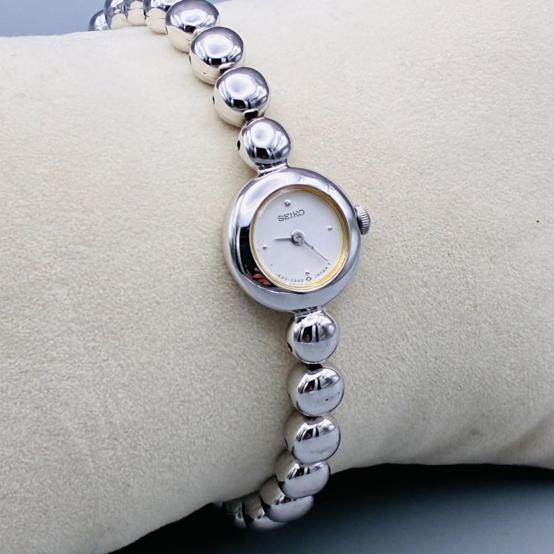稼働 美品 SEIKO セイコー ブレスレット腕時計 レディース シルバー
