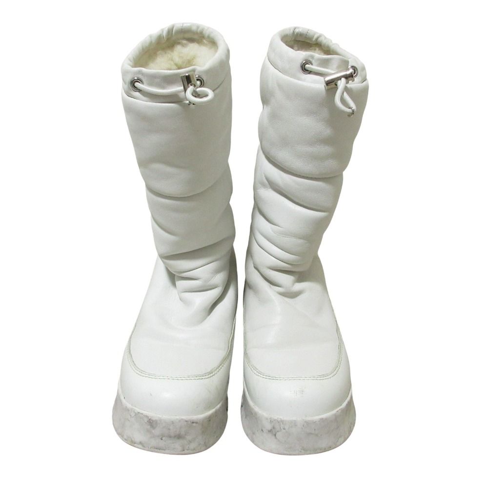 PRADA プラダ トライアングルロゴプレート レザー スノーブーツ 35.5