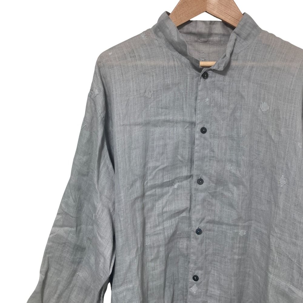 良品 JURGEN LEHL ヨーガンレール ヘンプ 刺繡 長袖 ロング シャツ