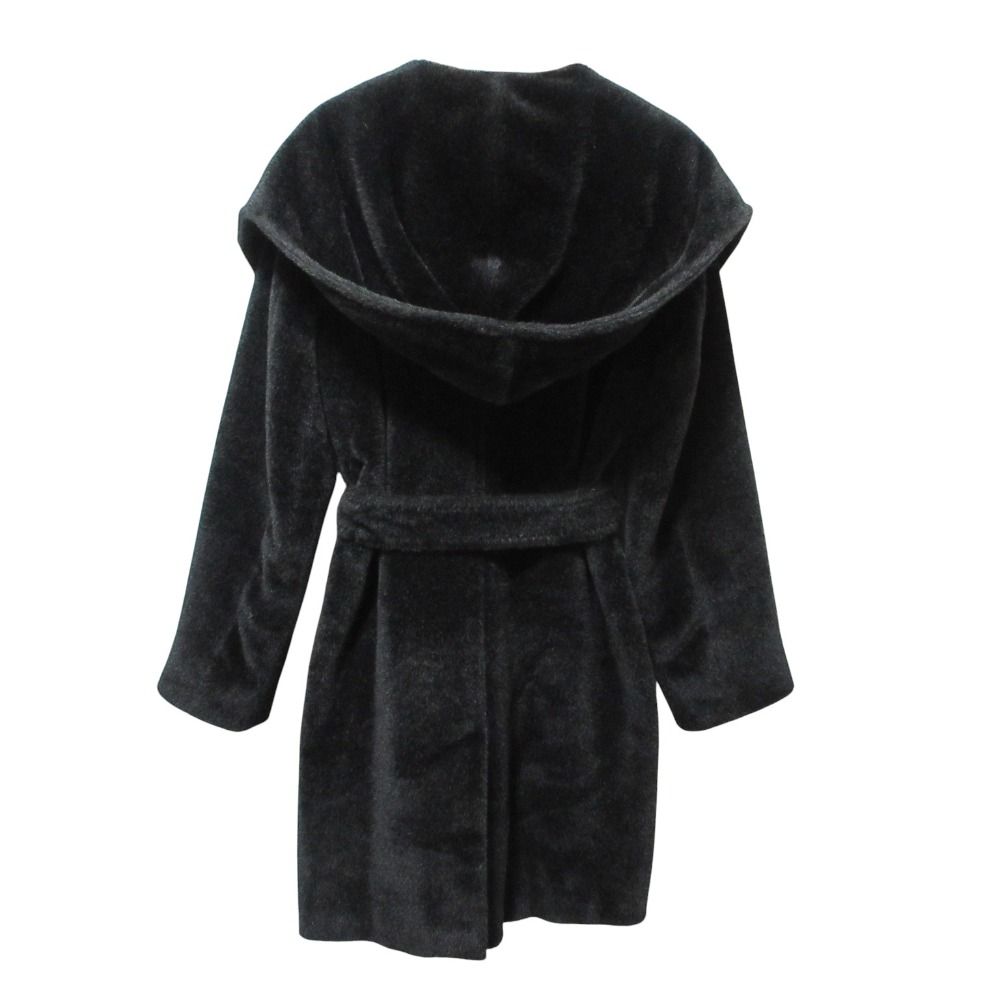 美品 Max Mara マックスマーラ フーディ アルパカシャギー ベルテッド