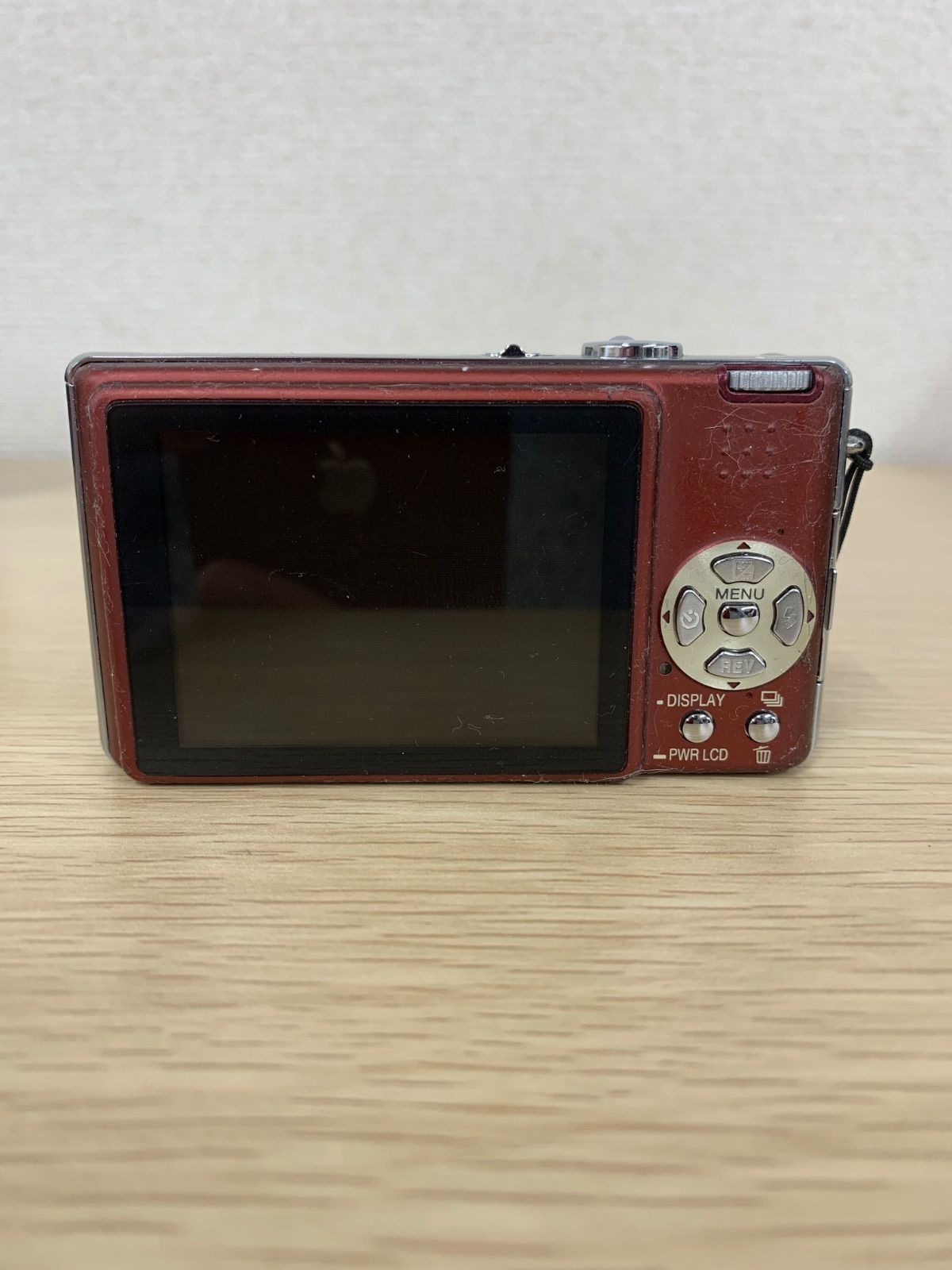 3【通電未確認】Panasonic LUMIX DMC-FX9 レッド 本体ベタつき有り 箱