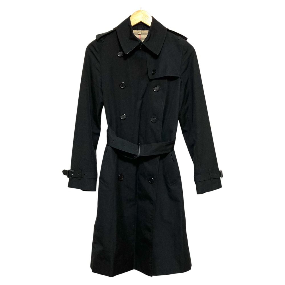 バーバリー BURBERRY 裏地ノバチェック トレンチコート 黒 ブラック 良品 BURBERRY バーバリー 裏地ノバチェック トレンチコート サイズ40