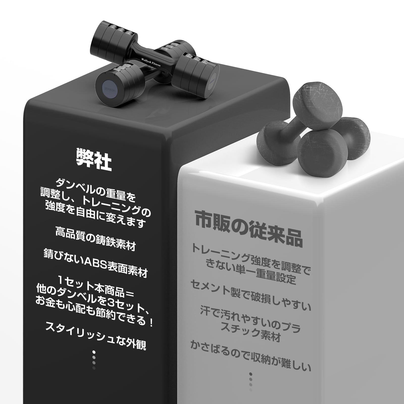 新品 ダンベル 可変式 【重さ調節可能・鋳鉄アレイ】 1kg10kg 可変式