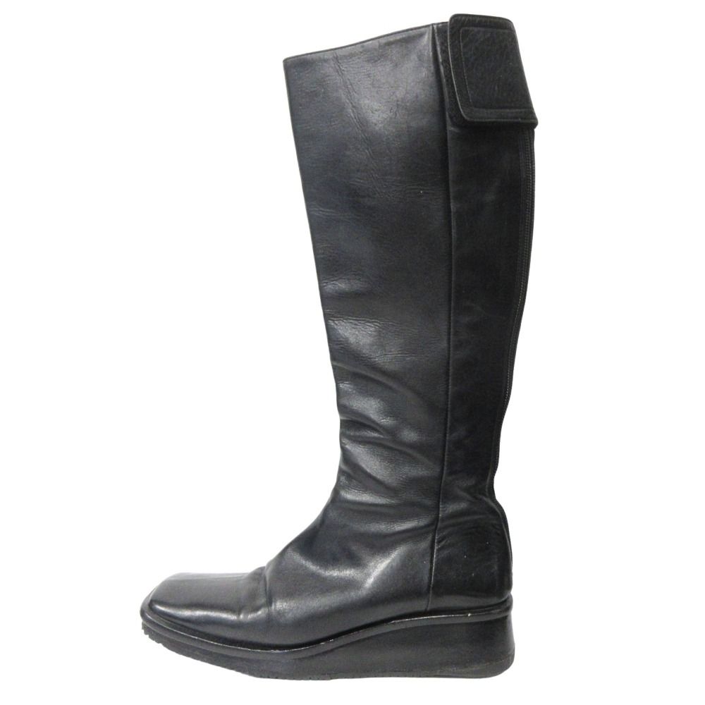 BALLY*バリー ロングブーツ　レザー　ブラック　ローヒール　37.5 Bally（バリー） ロングブーツ SAMIR 牛革 カーフ ロゴ刻印 乗馬ブーツ