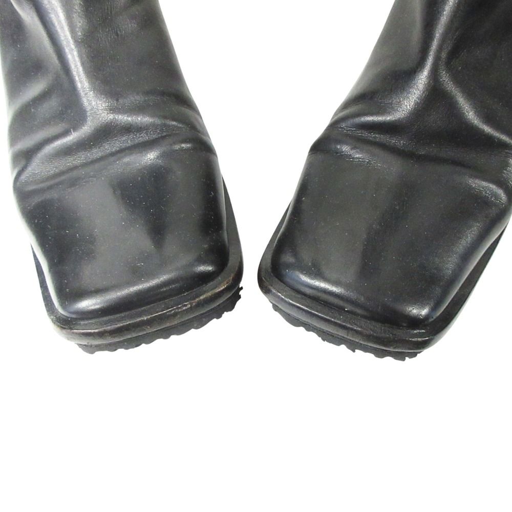 良品 BALLY バリー レザー ロング ブーツ シューズ 靴 バックジップ