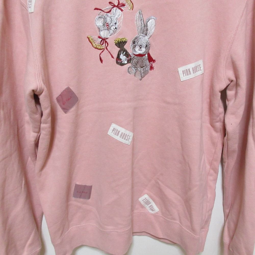 美品 Karl Helmut カールヘルム ウサギ刺繍 パッチワーク スウェット